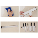 Behokic Magnetic Self-adhesive 12.2 inches Length Knife Holder Stainless Steel Block Magnet Knife Holder Rack Stand For knives
