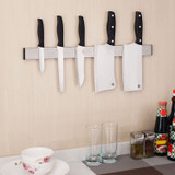 Behokic Magnetic Self-adhesive 12.2 inches Length Knife Holder Stainless Steel Block Magnet Knife Holder Rack Stand For knives