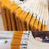 Behogar 12pcs Wooden Handle Nylon Hair Brush Head Brushes for Watercolor Oil Painting Artist Drawing Brush Cleaning Paint Supply