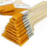 Behogar 12pcs Wooden Handle Nylon Hair Brush Head Brushes for Watercolor Oil Painting Artist Drawing Brush Cleaning Paint Supply