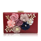 Begutest Luxury Brand Evening Bags Women Clutch Bags Evening Flower Applique Handbag Embroidery Chain Bag Crystal Diamond ag