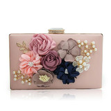 Begutest Luxury Brand Evening Bags Women Clutch Bags Evening Flower Applique Handbag Embroidery Chain Bag Crystal Diamond ag