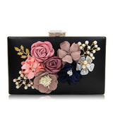 Begutest Luxury Brand Evening Bags Women Clutch Bags Evening Flower Applique Handbag Embroidery Chain Bag Crystal Diamond ag