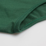 BEFORW Women Vintage Dress Black Green Summer Dresses Fashion Casual Womens Clothing Solid Simple Short Sleeves Dress Vestidos