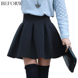 BEFORW Sexy Women Skirt High Quality Space Cotton Winter Skirt Big Size High Waist Short Skirts 3 Color Keep Warm Women Skirt