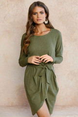 BEFORW New 2017 Autumn Winter Fashion Work Dress European Style Long Sleeved Dress Solid Color O Neck Women Mini Dress