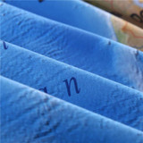 BeddingOutlet World Map Bedding Set Vivid Printed Blue Bed Cover Twill Cozy Home Textiles Multi Sizes 3pcs