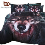 BeddingOutlet Wolf Bedding Set Painting 3D Vivid Duvet Cover Quality Twill Cool Bed Set Multi Sizes 3pcs