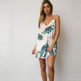 Backless Spaghetti Strap Women Mini Dress Floral Print Vestido Femme Sexy Female 2017 Summer Beach Sundress V Neck Dress