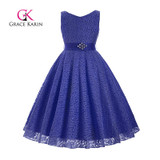 Grace Karin Flower Girl Dresses 2018 Summer Sleeveless O Neck For Wedding Pageant Princess Dress Girls Evening Gowns
