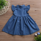 Girl Denim Princess Pageant Party Casual Tulle Tutu Dress Kids Infant Baby Girls Dresses Casual Cute Sleeve