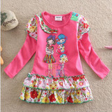 Girl children long-sleeved dress 2017 special offer clearance cotton embroidery flower dress for girls wearing baby dress L195