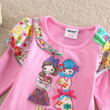 Girl children long-sleeved dress 2017 special offer clearance cotton embroidery flower dress for girls wearing baby dress L195