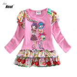 Girl children long-sleeved dress 2017 special offer clearance cotton embroidery flower dress for girls wearing baby dress L195