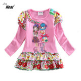 Girl children long-sleeved dress 2017 special offer clearance cotton embroidery flower dress for girls wearing baby dress L195