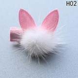 Giraffita Lovely Rabbit Ear Hair Ball Baby Hairpins Kids Hair Clips Princess Barrette Children Headwear Girls Hair Accessories