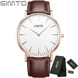 GIMTO luxury Fashion Women's watches quartz watch bracelet wristwatches leather band women dreaa watches