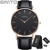 GIMTO luxury Fashion Women's watches quartz watch bracelet wristwatches leather band women dreaa watches
