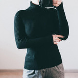 GIGIGO Turtleneck Warm Winter Women Sweater Long Sleeves Thick Knitted Ladys Pullovers Top Soft Elasticity Female Sweater
