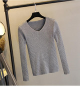 GIGIGO Thick Warm Knitted Women Sweater Autumn Winter Sexy Pullover Sweater High Elasticity V-Neck Soft Female Jumper GIGIGO Thick Warm Knitted Women Sweater Autumn Winter Sexy Pullover Sweater High Elasticity V-Neck Soft Female Jumper