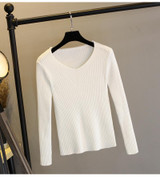 GIGIGO Thick Warm Knitted Women Sweater Autumn Winter Sexy Pullover Sweater High Elasticity V-Neck Soft Female Jumper GIGIGO Thick Warm Knitted Women Sweater Autumn Winter Sexy Pullover Sweater High Elasticity V-Neck Soft Female Jumper