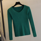 GIGIGO Thick Warm Knitted Women Sweater Autumn Winter Sexy Pullover Sweater High Elasticity V-Neck Soft Female Jumper GIGIGO Thick Warm Knitted Women Sweater Autumn Winter Sexy Pullover Sweater High Elasticity V-Neck Soft Female Jumper