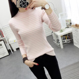 GIGIGO Autumn Winter Turtleneck Sweater Women Fashion Knitted Casual Pullover Long Sleeves Elasticity Femme jumper