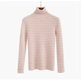 GIGIGO Autumn Winter Turtleneck Sweater Women Fashion Knitted Casual Pullover Long Sleeves Elasticity Femme jumper