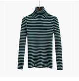 GIGIGO Autumn Winter Turtleneck Sweater Women Fashion Knitted Casual Pullover Long Sleeves Elasticity Femme jumper