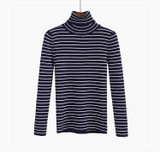 GIGIGO Autumn Winter Turtleneck Sweater Women Fashion Knitted Casual Pullover Long Sleeves Elasticity Femme jumper