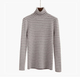 GIGIGO Autumn Winter Turtleneck Sweater Women Fashion Knitted Casual Pullover Long Sleeves Elasticity Femme jumper