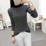 GIGIGO Autumn Winter Turtleneck Sweater Women Fashion Knitted Casual Pullover Long Sleeves Elasticity Femme jumper