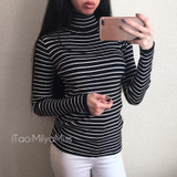 GIGIGO Autumn Winter Turtleneck Sweater Women Fashion Knitted Casual Pullover Long Sleeves Elasticity Femme jumper