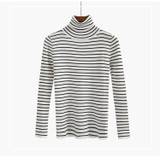 GIGIGO Autumn Winter Turtleneck Sweater Women Fashion Knitted Casual Pullover Long Sleeves Elasticity Femme jumper