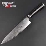 GHL 8" inches Damascus kitchen knives Damascus knife high quality VG10 Japanese steel chef knife Micarta handle free shipping GHL 8" inches Damascus kitchen knives Damascus knife high quality VG10 Japanese steel chef knife Micarta handle free shipping