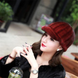 Genuine Winter 2015 Mink Fur Hat cap in women clothing Fur Headdress Warm Fashion Cap Hats Headgear