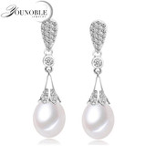 Genuine wedding freshwater pearl earrings for women,fashion natural pearl earrings 925 silver jewelry mom trendy best gift white