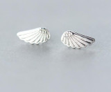 Genuine real. 925 Sterling Silver jewelry Angel Wings Birds Feather Stud Earrings Fashion GTLE169 Anti-allergy