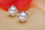 Genuine natural pearl earrings for women wedding black pearl earrings 925 sterling silver jewelry girl best birthday gift white