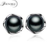 Genuine natural pearl earrings for women wedding black pearl earrings 925 sterling silver jewelry girl best birthday gift white