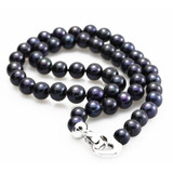 Genuine natural black pearl necklace jewelry real wedding freshwater pearl necklaces women birthday anniversary best gift