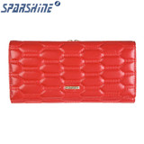 Genuine Leather Women Wallet Cowhide Purse Women Long Plaid Wallets Brand Designer Zipper Hasp Clutch Wallet Female Card Holder