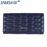 Genuine Leather Women Wallet Cowhide Purse Women Long Plaid Wallets Brand Designer Zipper Hasp Clutch Wallet Female Card Holder