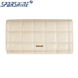 Genuine Leather Women Wallet Cowhide Purse Women Long Plaid Wallets Brand Designer Zipper Hasp Clutch Wallet Female Card Holder