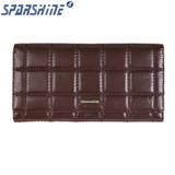 Genuine Leather Women Wallet Cowhide Purse Women Long Plaid Wallets Brand Designer Zipper Hasp Clutch Wallet Female Card Holder