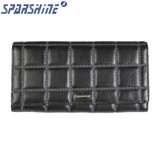Genuine Leather Women Wallet Cowhide Purse Women Long Plaid Wallets Brand Designer Zipper Hasp Clutch Wallet Female Card Holder