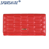 Genuine Leather Women Wallet Cowhide Purse Women Long Plaid Wallets Brand Designer Zipper Hasp Clutch Wallet Female Card Holder