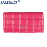 Genuine Leather Women Wallet Cowhide Purse Women Long Plaid Wallets Brand Designer Zipper Hasp Clutch Wallet Female Card Holder