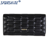 Genuine Leather Women Wallet Cowhide Purse Women Long Plaid Wallets Brand Designer Zipper Hasp Clutch Wallet Female Card Holder