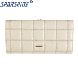 Genuine Leather Women Wallet Cowhide Purse Women Long Plaid Wallets Brand Designer Zipper Hasp Clutch Wallet Female Card Holder